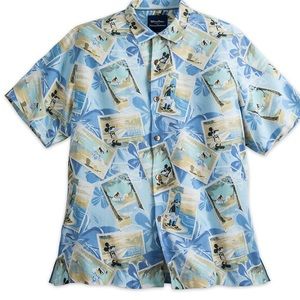 Disney Tommy Bahama Silk Shirt - Mickey And Friends - Blue